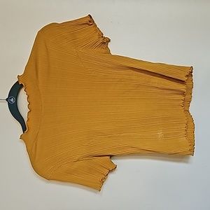 Yellow Ribbed Dress Shirt